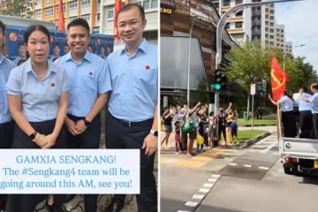 【GE2025】工人党盛港团队乘罗厘巡游选区 挥手感谢选民支持