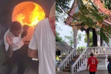 遗体疑喷洒过多酒精防腐 焚化炉喷火烧伤泰国殡葬技工