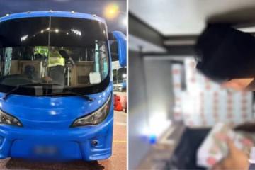 改装巴士暗藏逾2800条漏税香烟 在兀兰关卡被识破