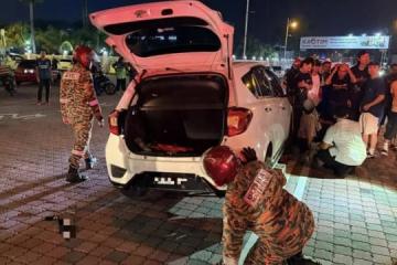 跃下马路遭撞飞卷车底 中国男子怡保玩滑板酿祸