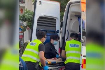 芽笼发生车祸摩托车撞行人 两人被送院