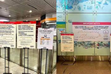 地铁环线特定日期提早结束服务 陆交局张贴告示提醒乘客